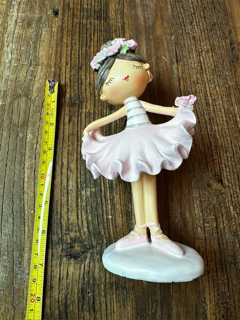Cute Pink Ballerina Figurine Home Accent - Charming Floral Design - Picture 5 of 7